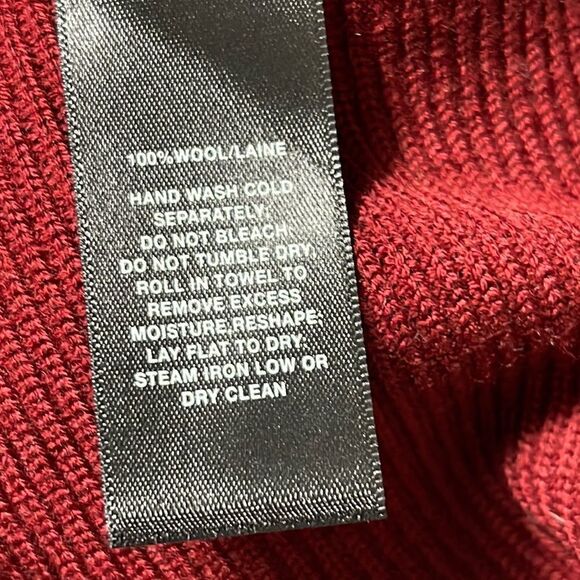 Lafayette 148 New York Sweater Womens Oversized scarlet Wool Knit New burgundy - Picture 9 of 10